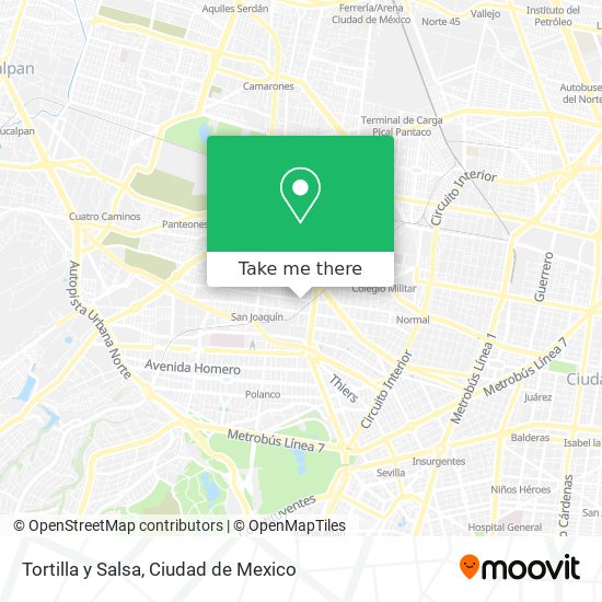 Tortilla y Salsa map