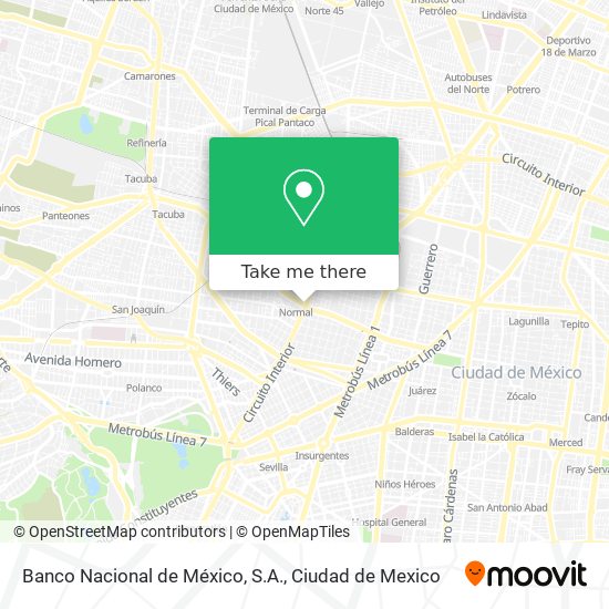 Banco Nacional de México, S.A. map