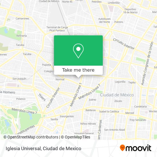 Iglesia Universal map