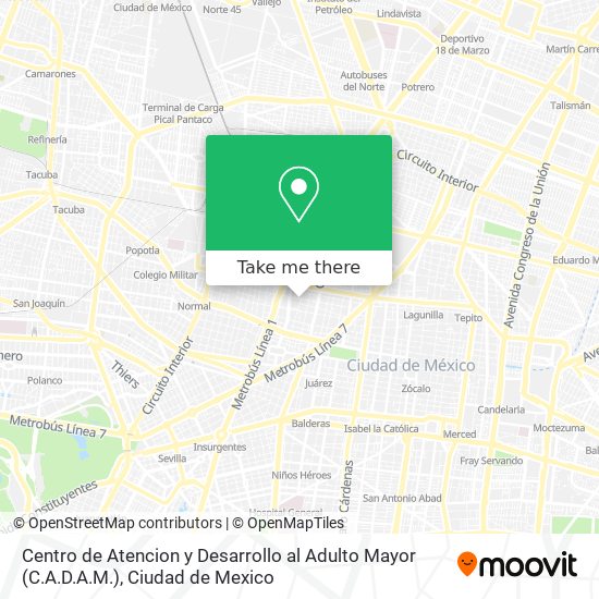 Mapa de Centro de Atencion y Desarrollo al Adulto Mayor (C.A.D.A.M.)