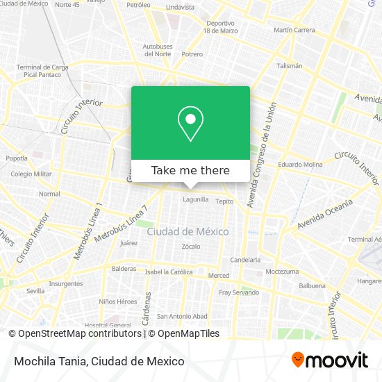 Mapa de Mochila Tania