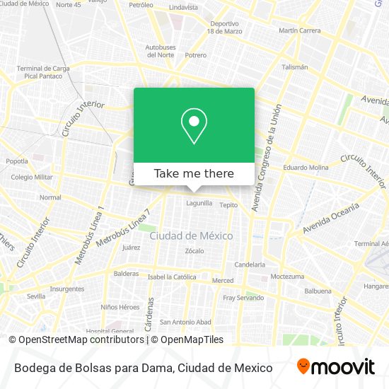 Bodega de Bolsas para Dama map