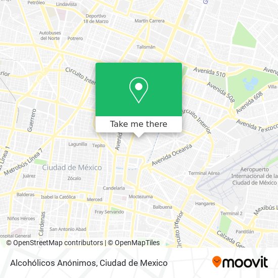 Alcohólicos Anónimos map