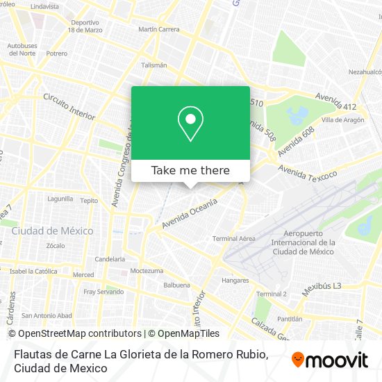 Flautas de Carne La Glorieta de la Romero Rubio map