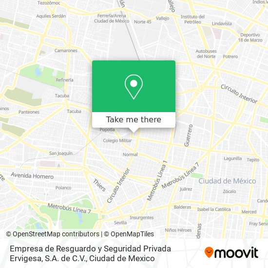 Mapa de Empresa de Resguardo y Seguridad Privada Ervigesa, S.A. de C.V.