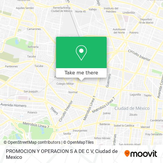 Mapa de PROMOCION Y OPERACION S A DE C V