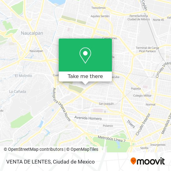 Mapa de VENTA DE LENTES