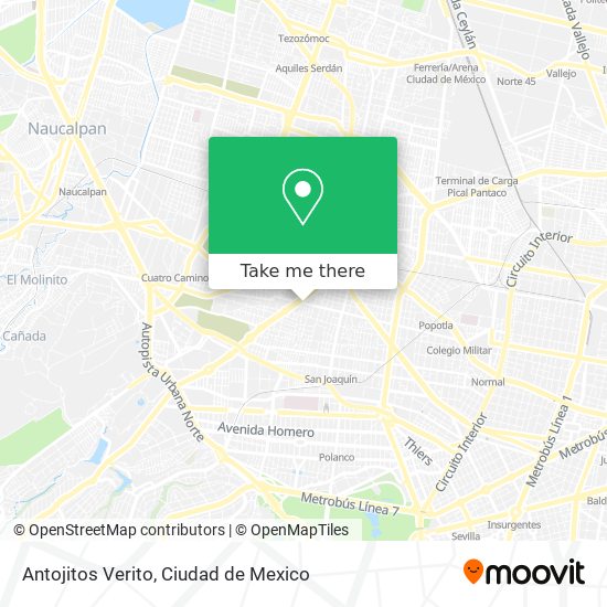 Antojitos Verito map