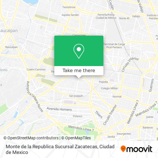 Monte de la Republica Sucursal Zacatecas map