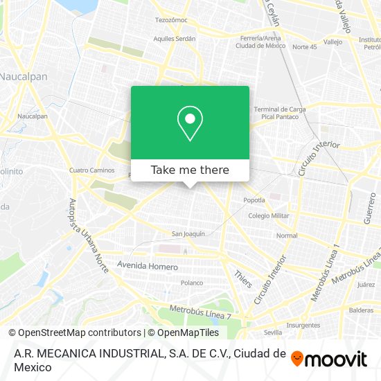 A.R. MECANICA INDUSTRIAL, S.A. DE C.V. map