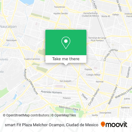 Mapa de smart Fit Plaza Melchor Ocampo