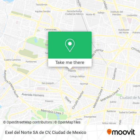 Exel del Norte SA de CV map