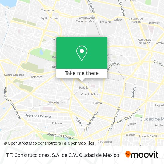 T.T. Construcciones, S.A. de C.V. map