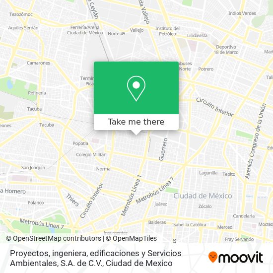 Proyectos, ingeniera, edificaciones y Servicios Ambientales, S.A. de C.V. map