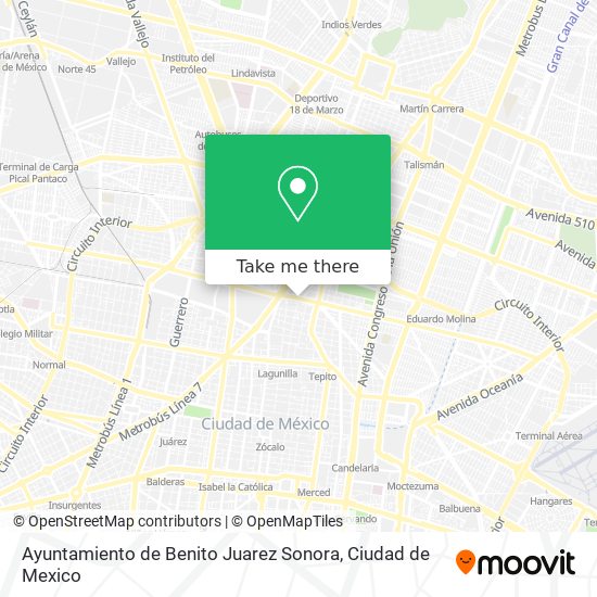 Ayuntamiento de Benito Juarez Sonora map