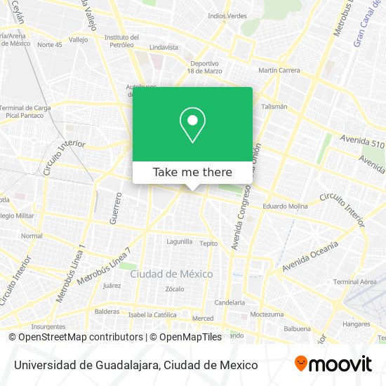Universidad de Guadalajara map