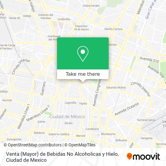 Venta (Mayor) de Bebidas No Alcoholicas y Hielo map