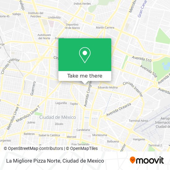 La Migliore Pizza Norte map