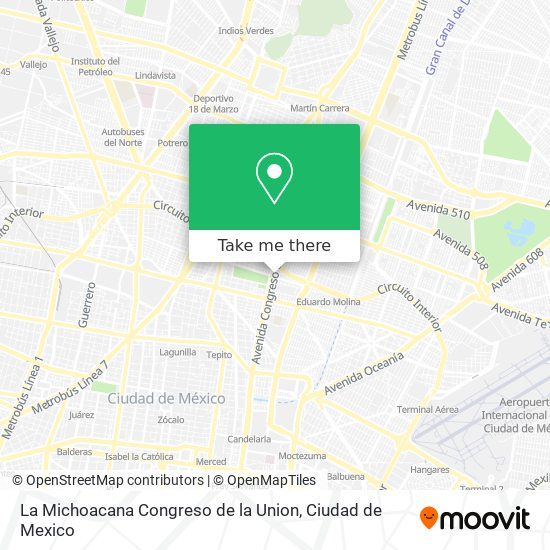 La Michoacana Congreso de la Union map