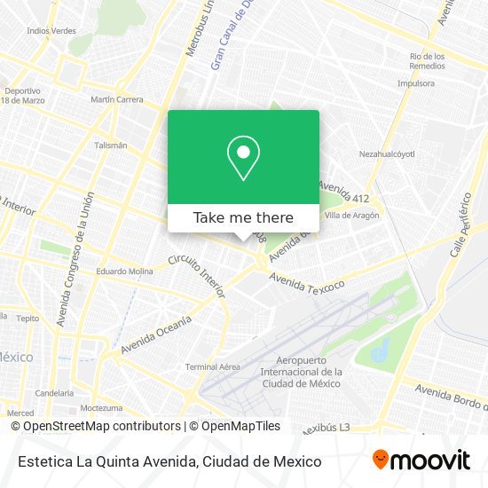 Mapa de Estetica La Quinta Avenida
