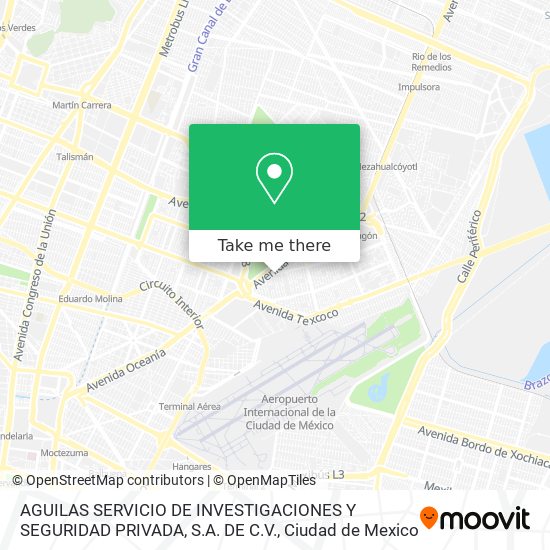 AGUILAS SERVICIO DE INVESTIGACIONES Y SEGURIDAD PRIVADA, S.A. DE C.V. map