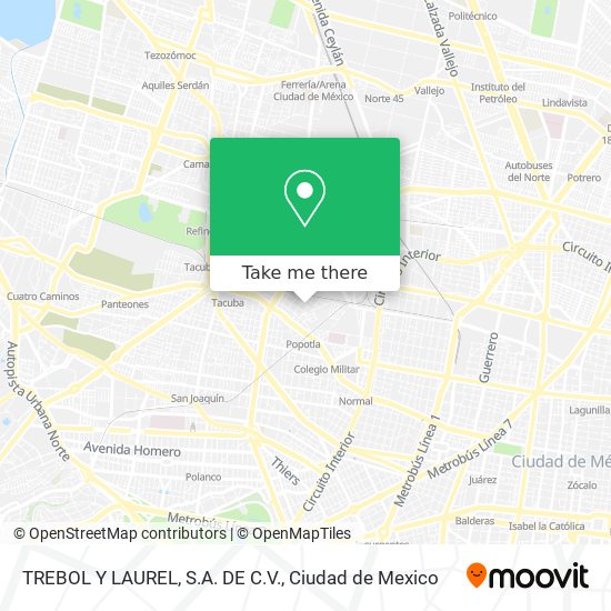 TREBOL Y LAUREL, S.A. DE C.V. map