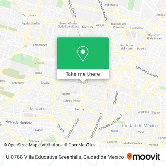 U-0788 Villa Educativa Greenhills map