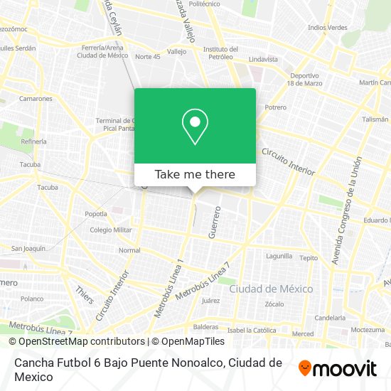 Cancha Futbol 6 Bajo Puente Nonoalco map