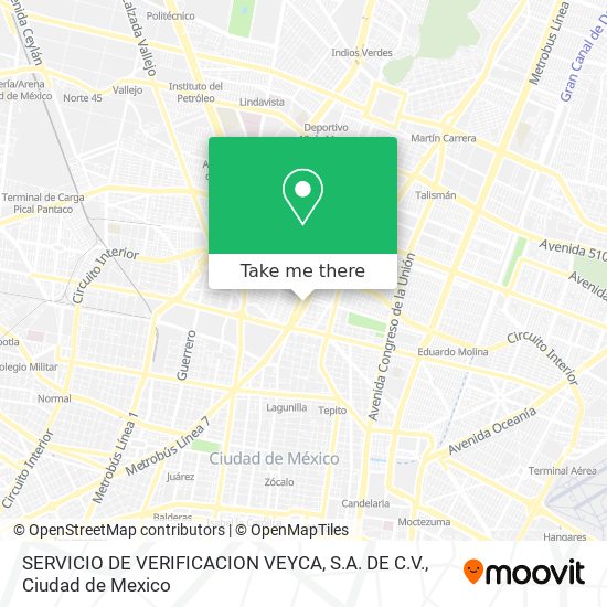 Mapa de SERVICIO DE VERIFICACION VEYCA, S.A. DE C.V.