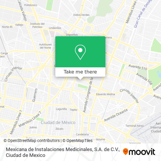 Mapa de Mexicana de Instalaciones Medicinales, S.A. de C.V.