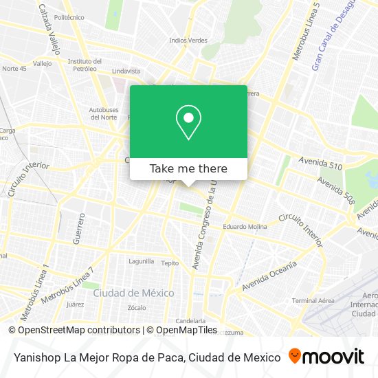 Mapa de Yanishop La Mejor Ropa de Paca