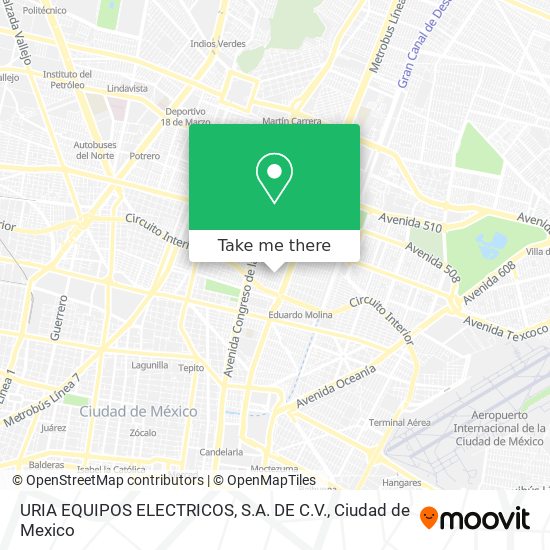URIA EQUIPOS ELECTRICOS, S.A. DE C.V. map