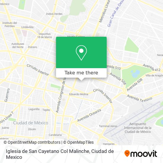 Mapa de Iglesia de San Cayetano Col Malinche