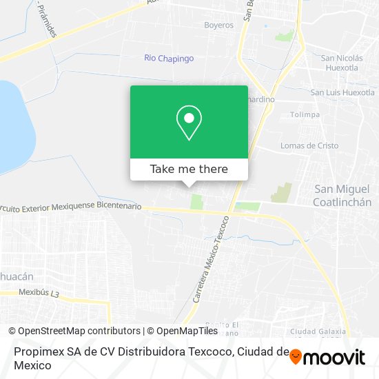 Propimex SA de CV Distribuidora Texcoco map