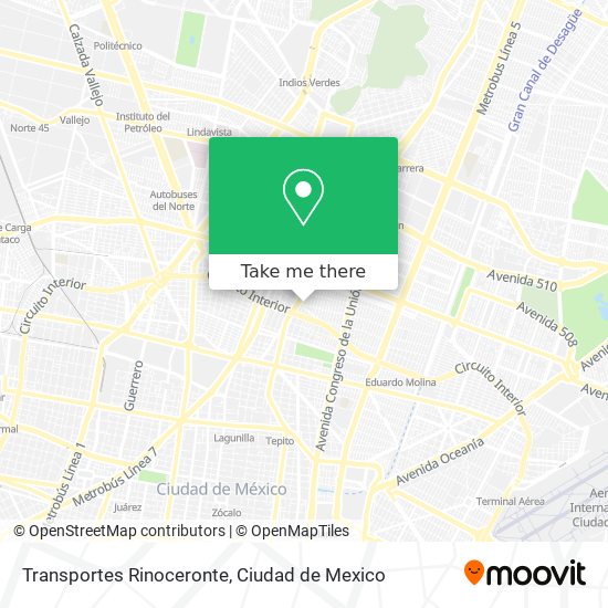 Transportes Rinoceronte map