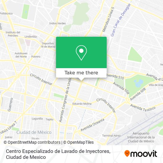 Mapa de Centro Especializado de Lavado de Inyectores