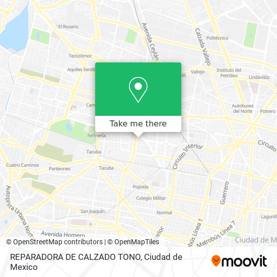 REPARADORA DE CALZADO TONO map