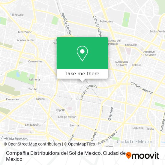 Compañia Distribuidora del Sol de Mexico map