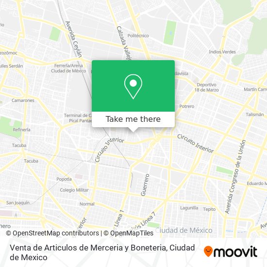 Venta de Articulos de Merceria y Boneteria map