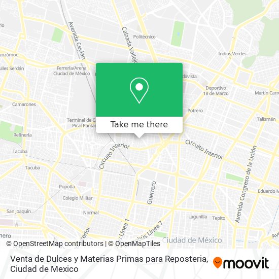 Mapa de Venta de Dulces y Materias Primas para Reposteria