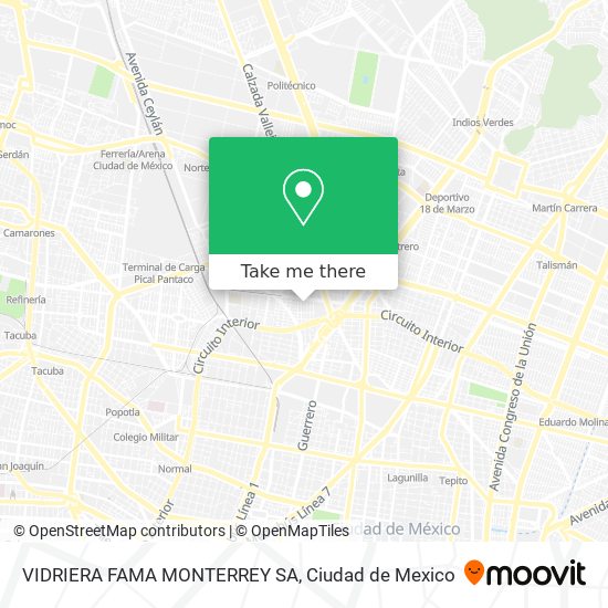 VIDRIERA FAMA MONTERREY SA map