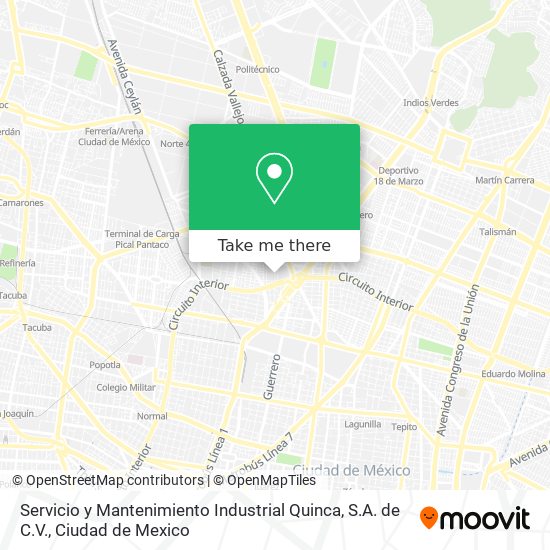 Mapa de Servicio y Mantenimiento Industrial Quinca, S.A. de C.V.