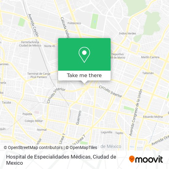 Hospital de Especialidades Médicas map