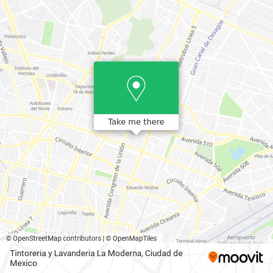 Mapa de Tintoreria y Lavanderia La Moderna