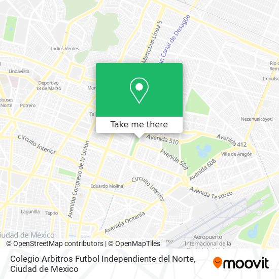 Mapa de Colegio Arbitros Futbol Independiente del Norte