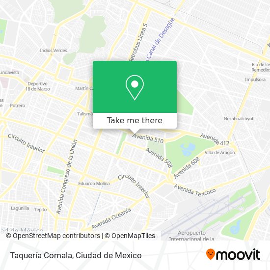 Mapa de Taquería Comala