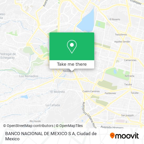 BANCO NACIONAL DE MEXICO S A map