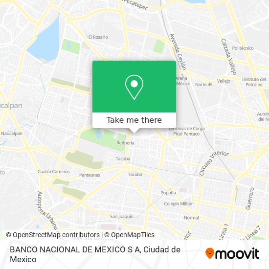 BANCO NACIONAL DE MEXICO S A map