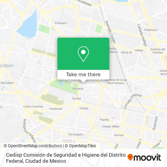 Mapa de Cedisp Comisión de Seguridad e Higiene del Distrito Federal