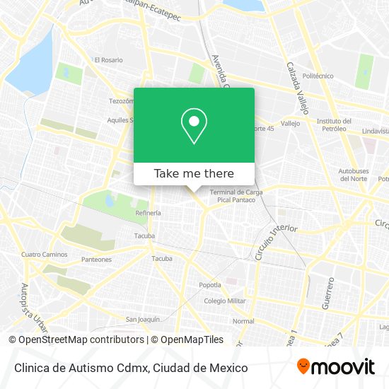 Mapa de Clinica de Autismo Cdmx